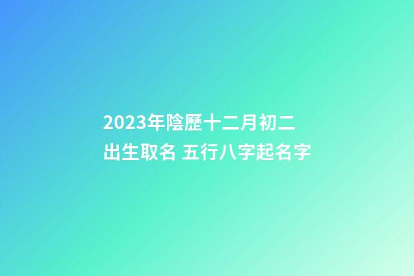 2023年陰歷十二月初二出生取名 五行八字起名字
